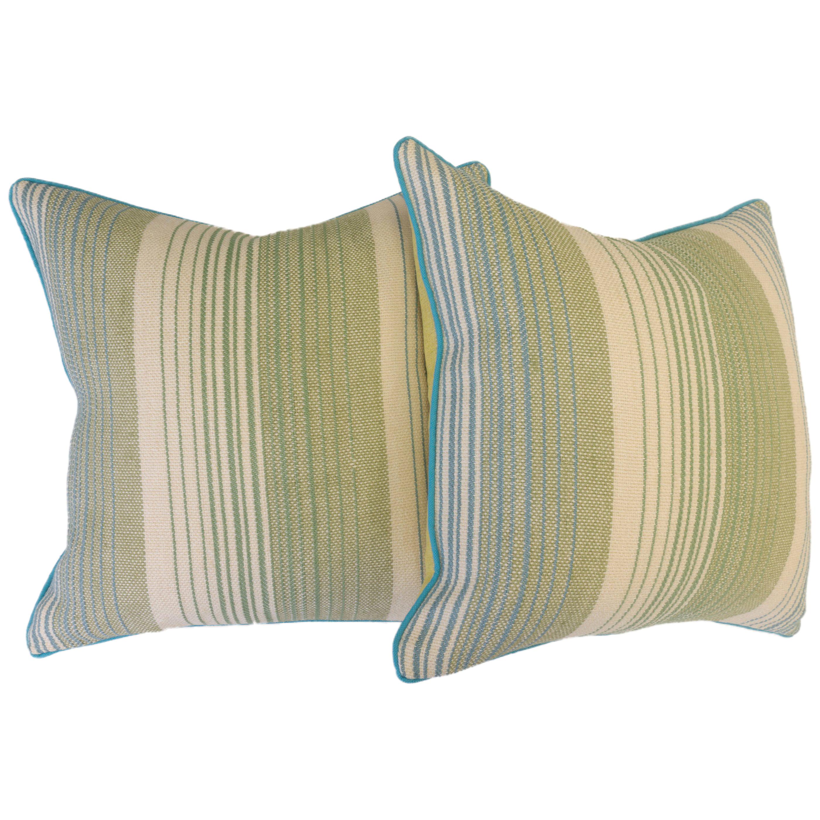 green striped throw pillows