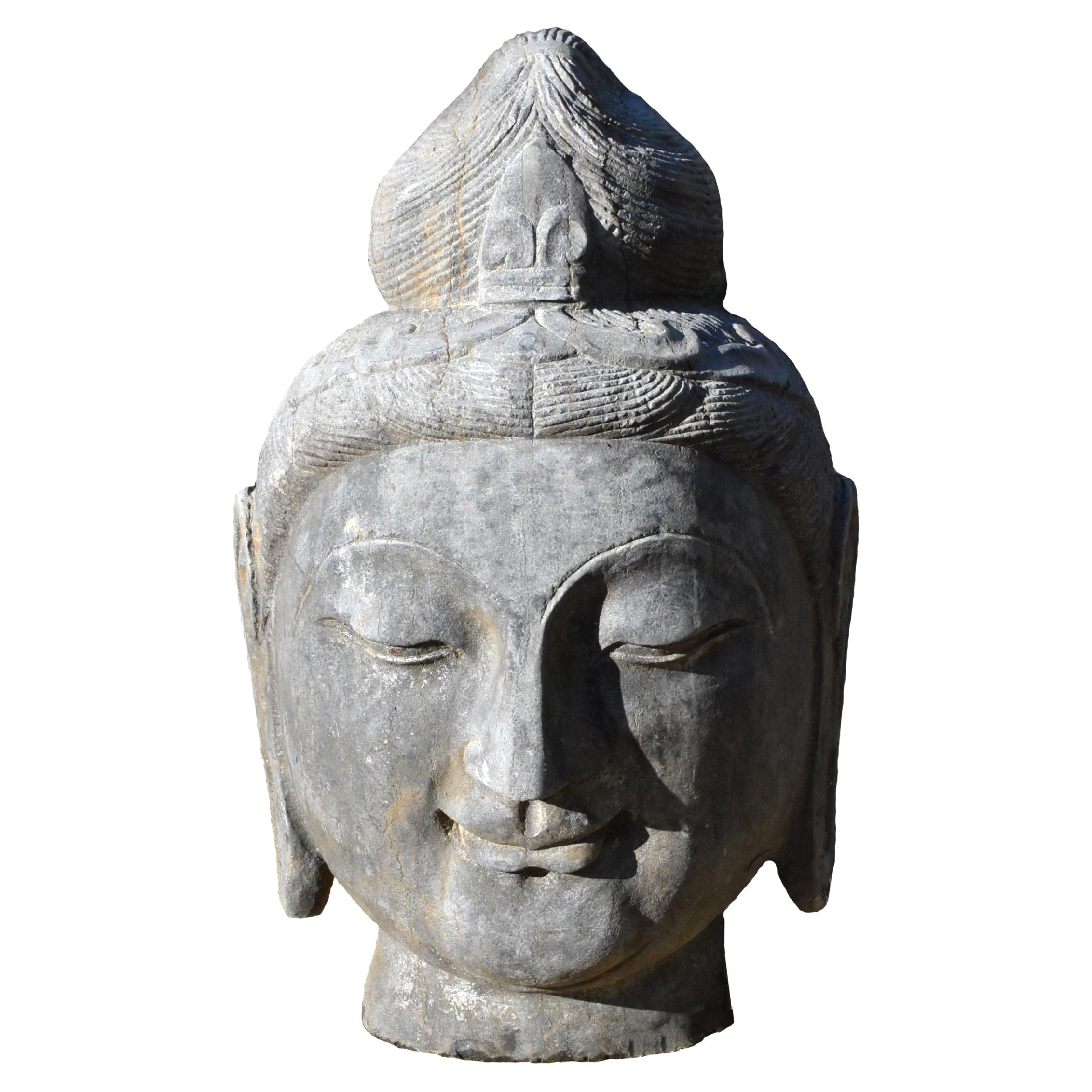 Stone Buddha Head Tang Style