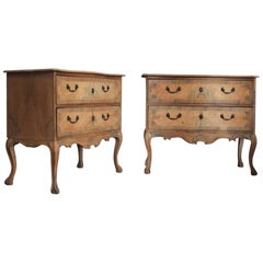 Pair of 19th Century Italian Bleached Walnut Commodes