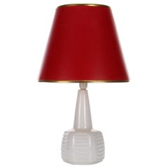 White Ceramic Table Lamp by Einar Johansen for Soholm 1960s with Shade Included