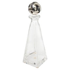 Carafe à décanter en cristal et tête de cheval en argent sterling Giovani Ottaviani Barware, Italian