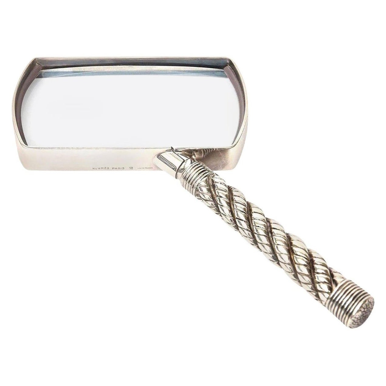 Mahogany Wood Base / Sterling Silver Details Desk Accessory For Sale at