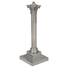 Silver Plate Corinthian Column Lamp