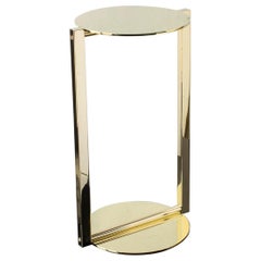 Untitled Side Table 2.0 Polished Brass Small Round Accent, End or Drink Tray