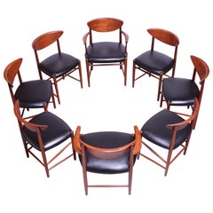 Vintage Set of Eight Teak Dining Chairs by Peter Hvidt and Orla Mølgaard Nielsen