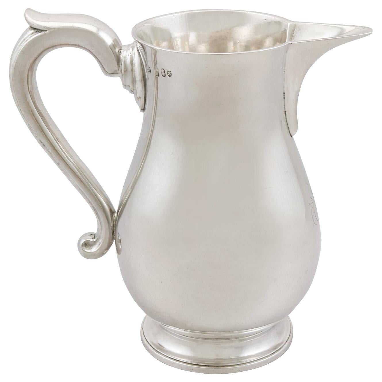 Sterling Silver Beer or Cordial Jug, Antique Victorian For Sale at 1stdibs
