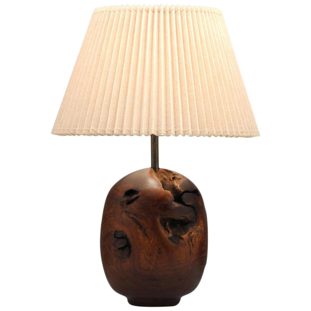 Organic Sculpture Turned Mesquite Table Lamp by Chris Eggers