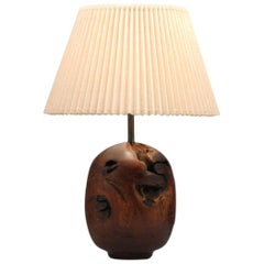 Organic Sculpture Turned Mesquite Table Lamp by Chris Eggers