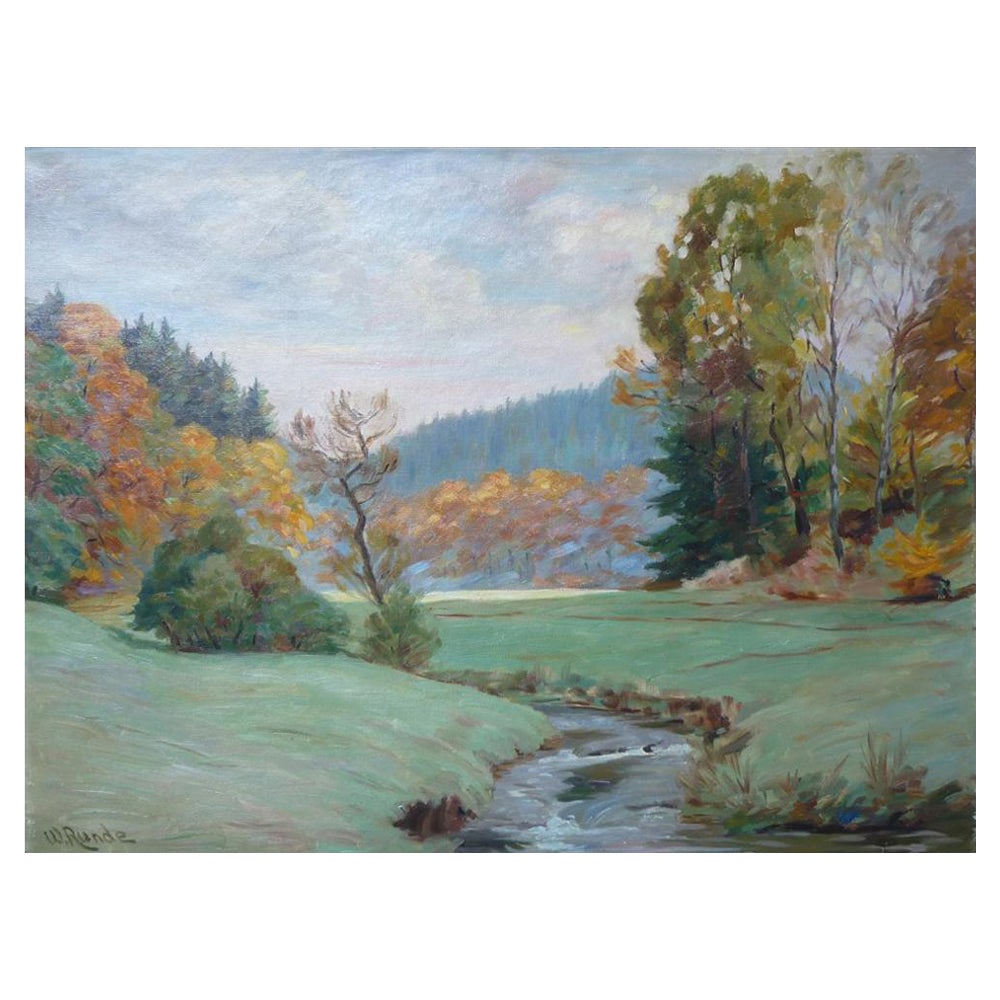 Hilly Landscape, Waldemar Runde, Gemälde, Öl auf Leinwand, 1930 im Angebot