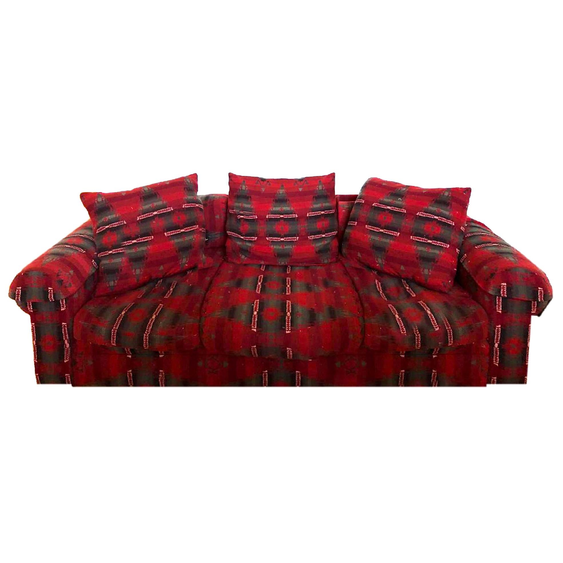 Ralph Lauren Custom Cashmere Wool Navajo Down-Filled Sofa 3-Seat Southwest Chic