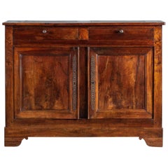 Tall Antique French Walnut Buffet Credenza, circa 1820