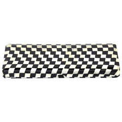Black and Oyster White Vintage Celluloid Geometric Box Desk Accessory