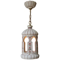 Porcelain and Brass Pendant Light