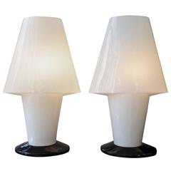 Pair of Vintage Italian Murano Table Lamps by A. V. Mazzega