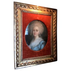 Used Portrait of a Lady Pastel 19th C. British School Antiques Los Angeles Gilt Wood