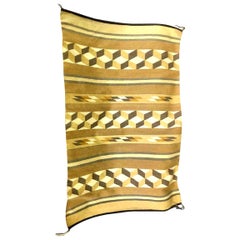 Coperta Nativa Americana Navajo Geometrica Ottica Tessuta a Mano