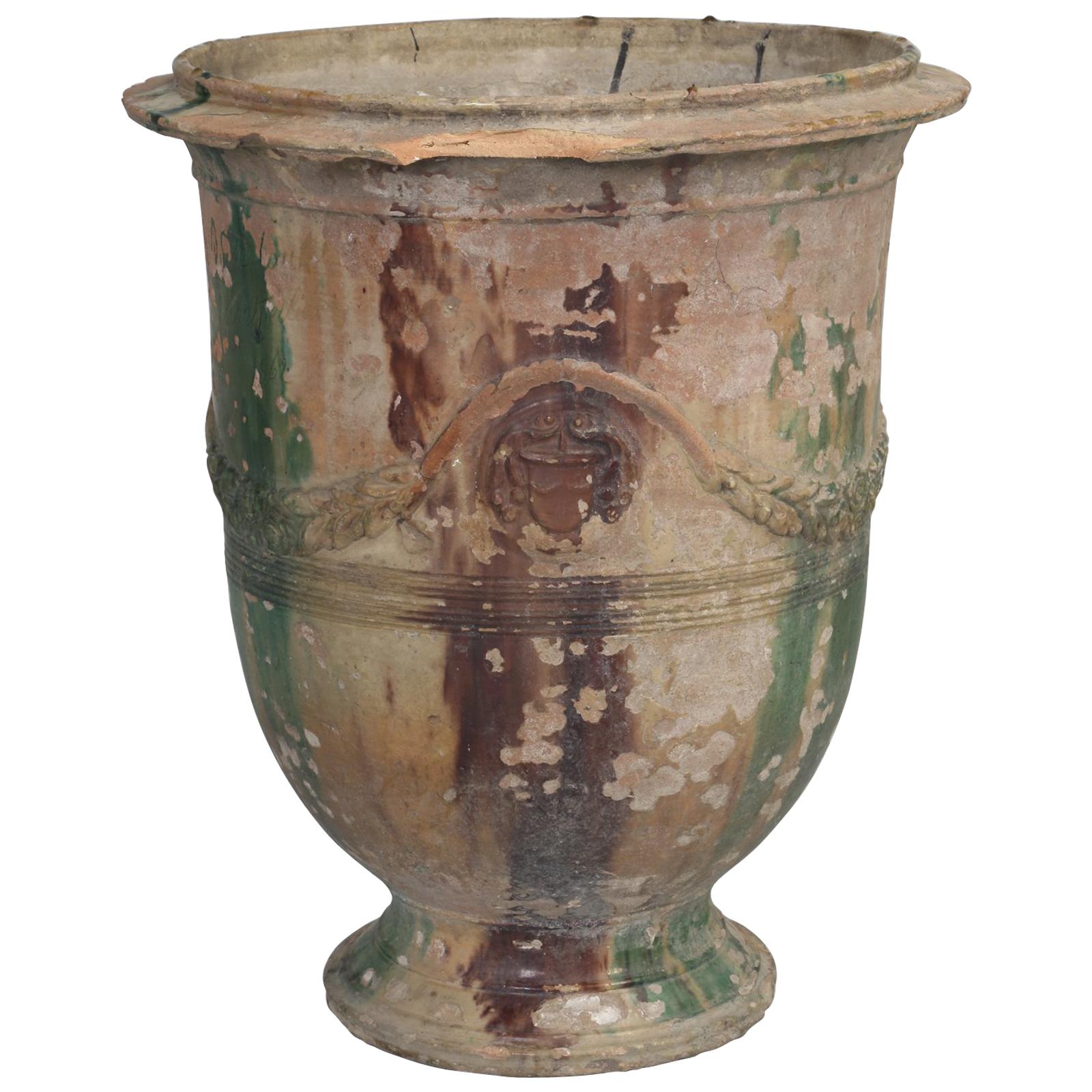 Antique French Anduze Style Garden Vase, Pot or Planter, circa 1862