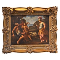Antique Old Master Allegorical oil painting of “Erminia and The Shepherds”