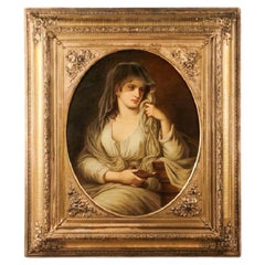 Antique Tuccia the Vestal Virgin Holding a Lamp After Angelica Kauffman