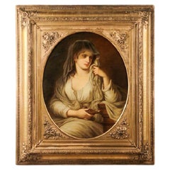 Tuccia the Vestal Virgin tenant une lampe d'après Angelica Kauffman