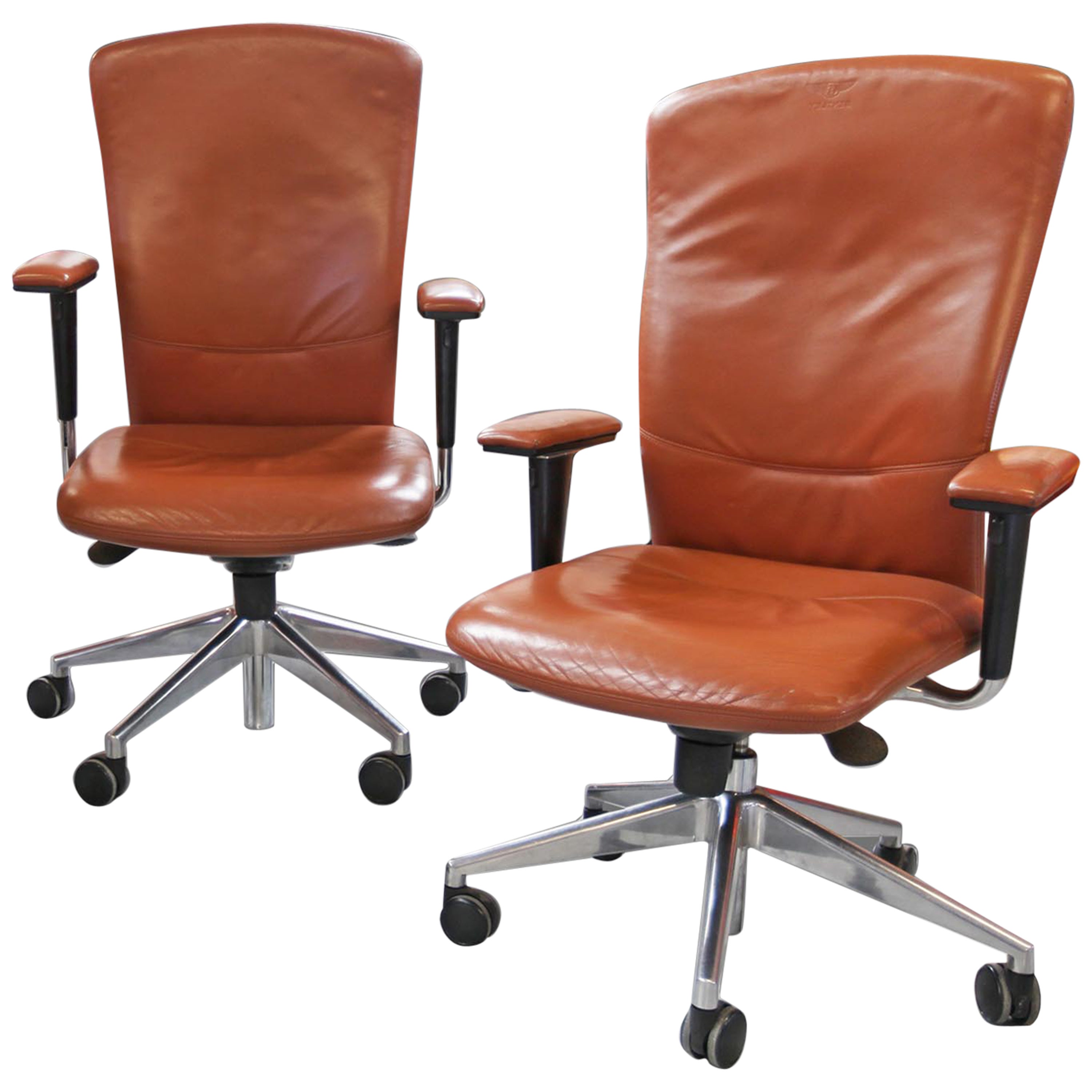 Leather Bentley Chairs Pair