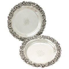 20th Century American Sterling Silver Coasters, Circa 1900