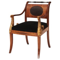 Antique Elegant Danish Empire Armchair, circa 1810