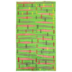 Retro Turkish Neon Green Deco Rug