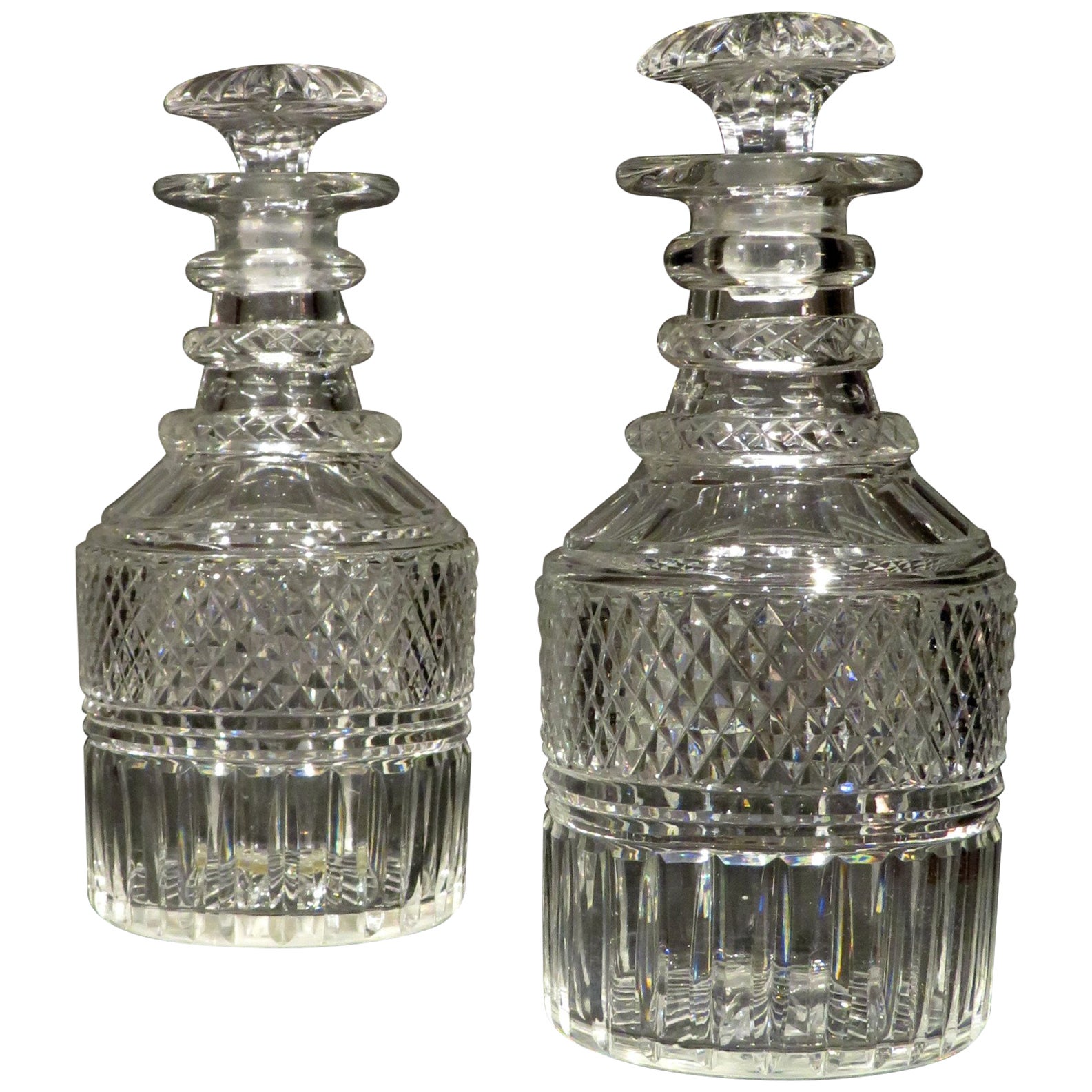 A Very Good Pair of AngloIrish Glass Spirit Decanters, UK