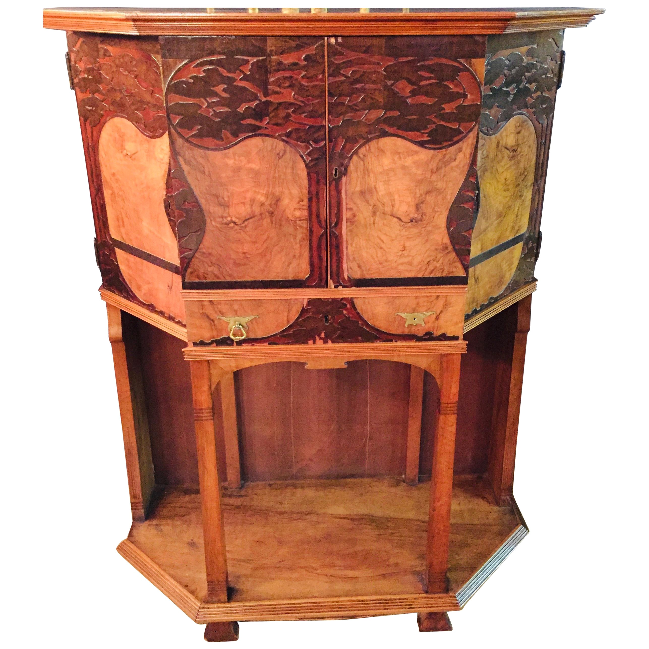 Credenza Sideboard Art Nouveau Art Deco Buffet Rare to Find France For Sale