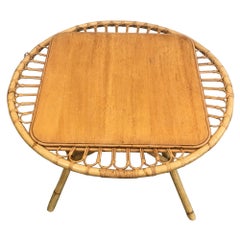 Vintage Rattan Trampoline Coffee Table. French Work. Circa 1950