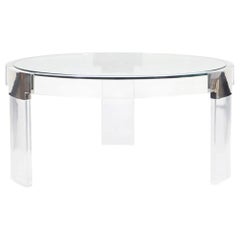 Vintage Lucite and Chrome "Waterfall Line" Coffee Table by Charles Hollis Jones