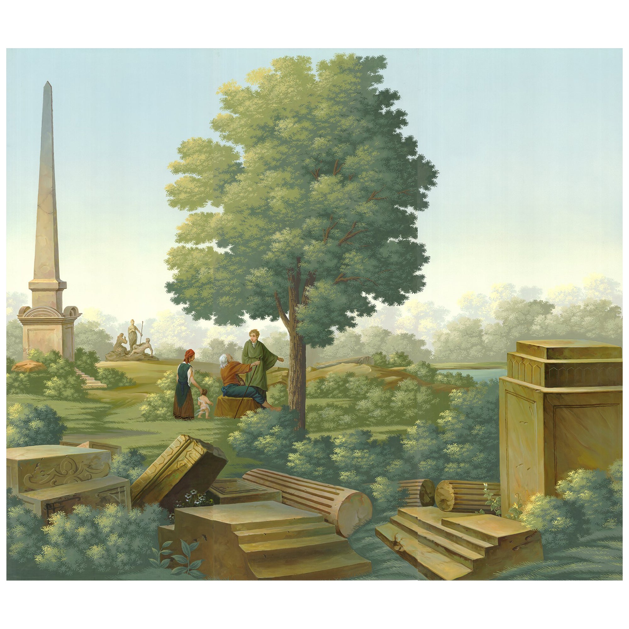 Zuber Wallpaper Panels "Les Zones Terrestres" at 1stDibs