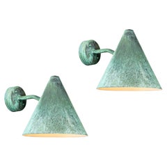 Pair of Hans-Agne Jakobsson 'Tratten' Verdigris Patinated Outdoor Sconces