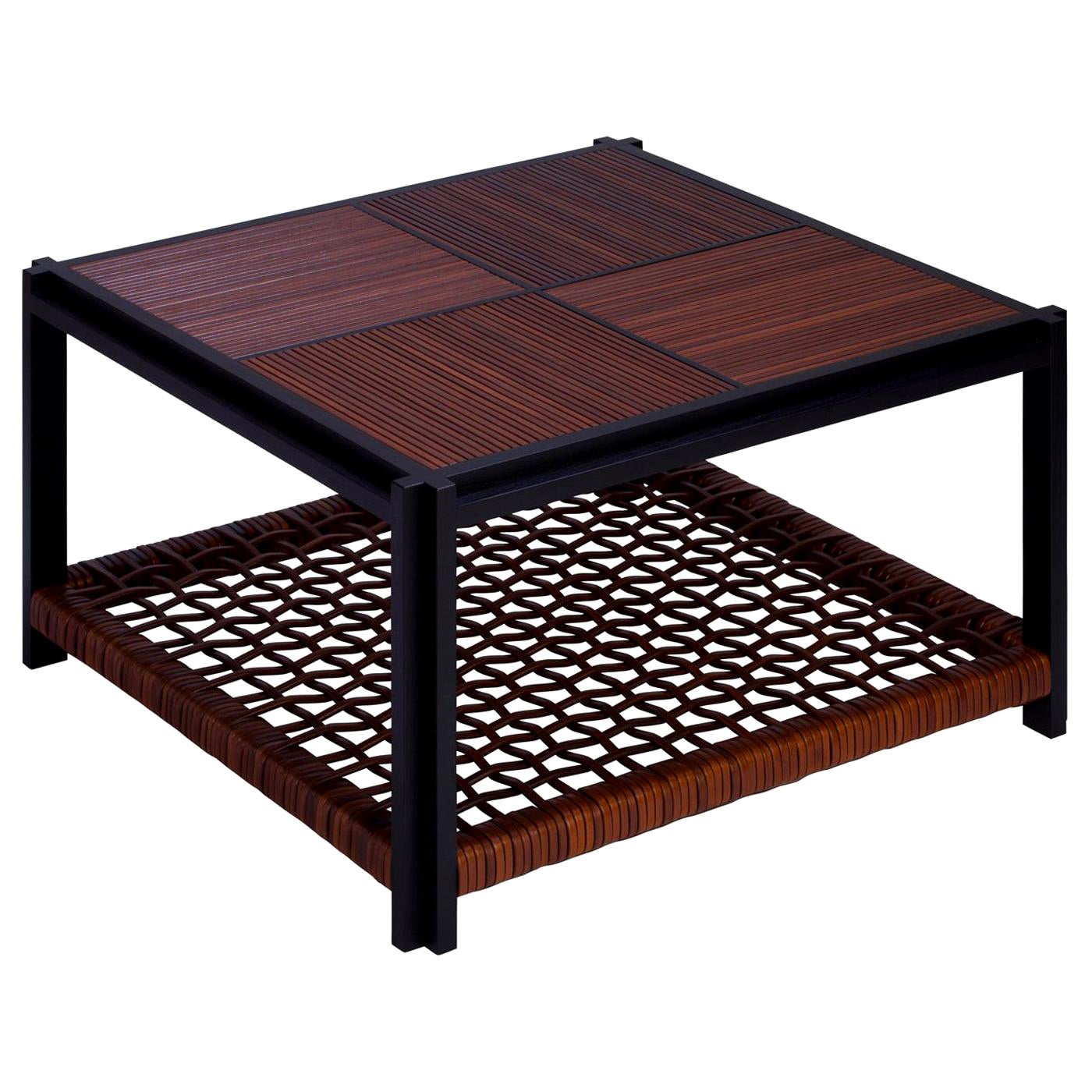 Structura Crisscross 2-Level Square Coffee Table For Sale