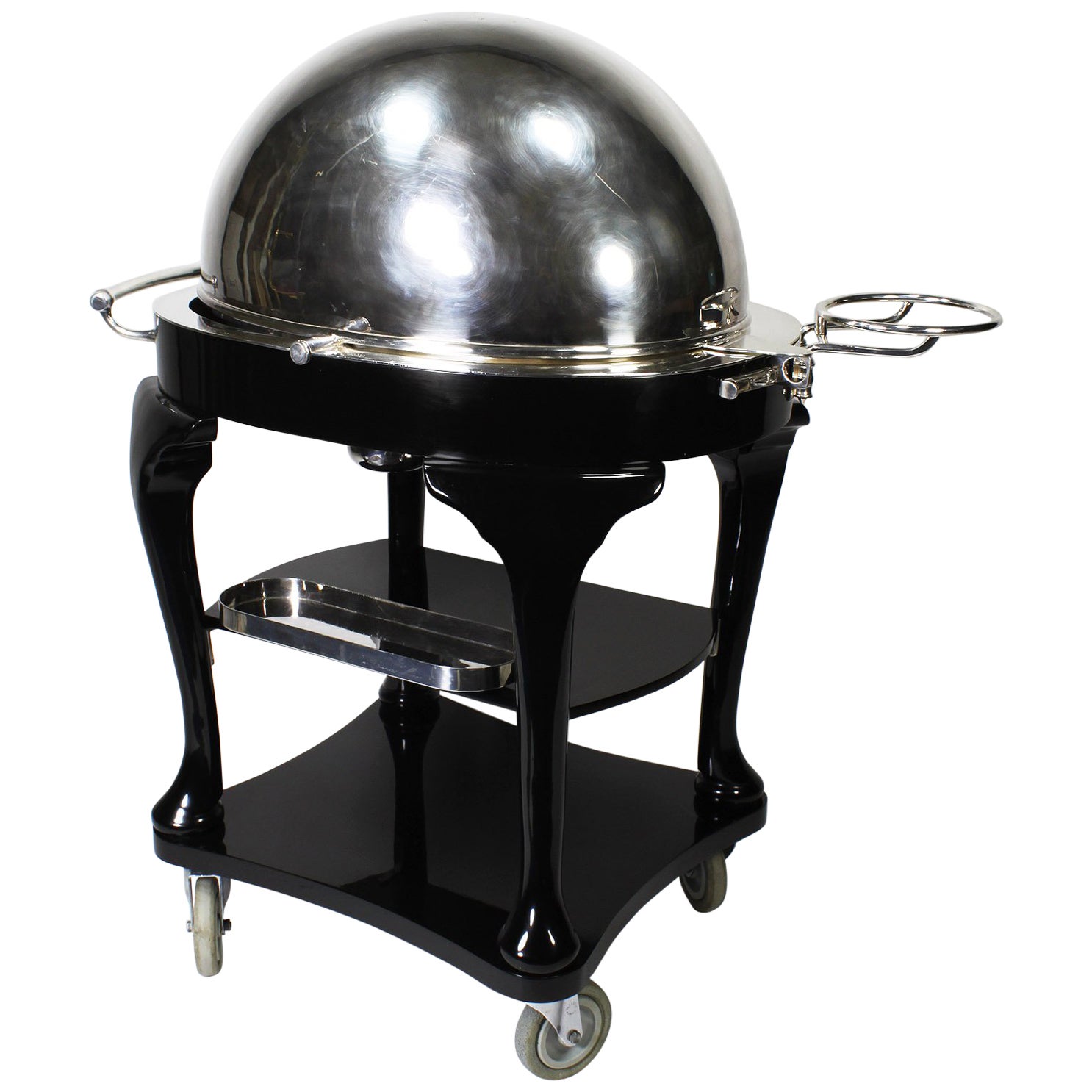 Art Deco Gourmet Wood and SilverPlate Meat Carving Trolley at 1stDibs