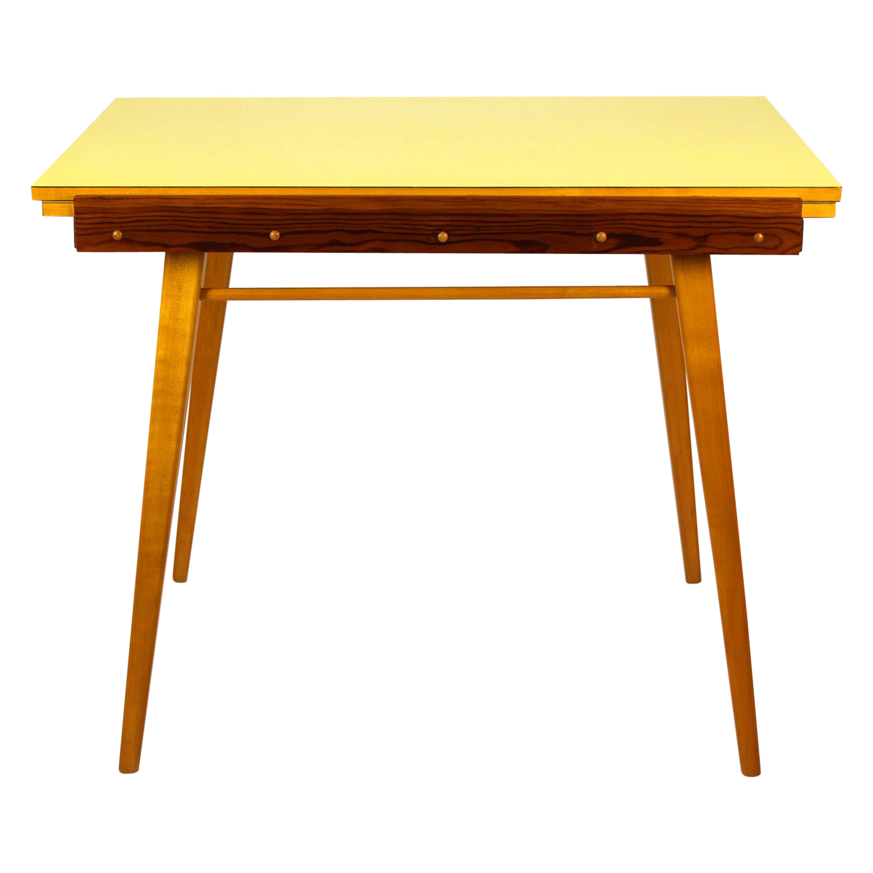 Yellow Formica Folding Dining Table 1960s