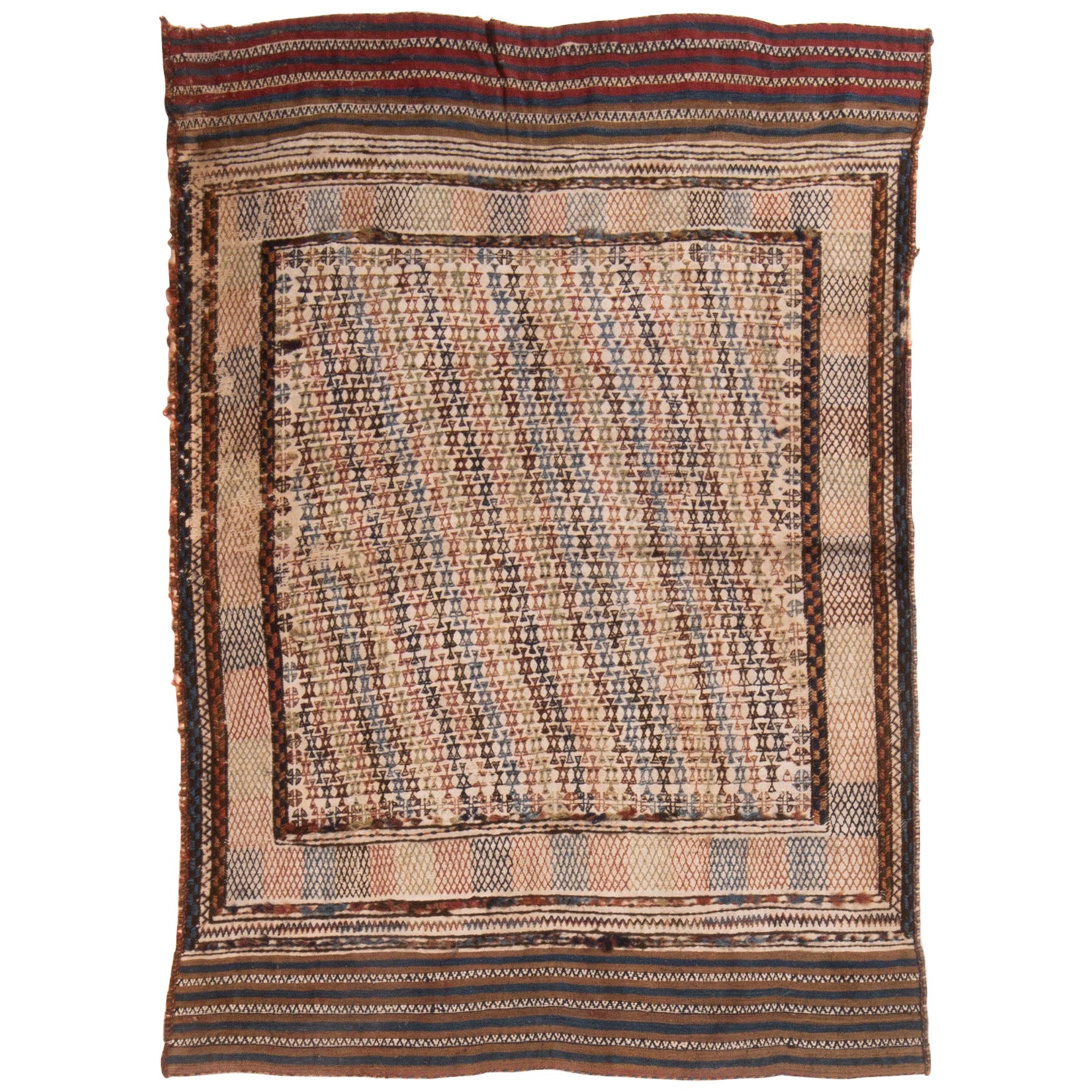 Midcentury Vintage Moroccan Kilim Rug For Sale at 1stDibs