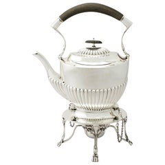 Antique Edwardian Sterling Silver Spirit Tea Kettle