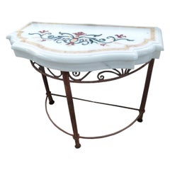 20th Century White Marble Spanish Console