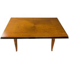 French, 1940s Mahogany Veneered Dining Table 1