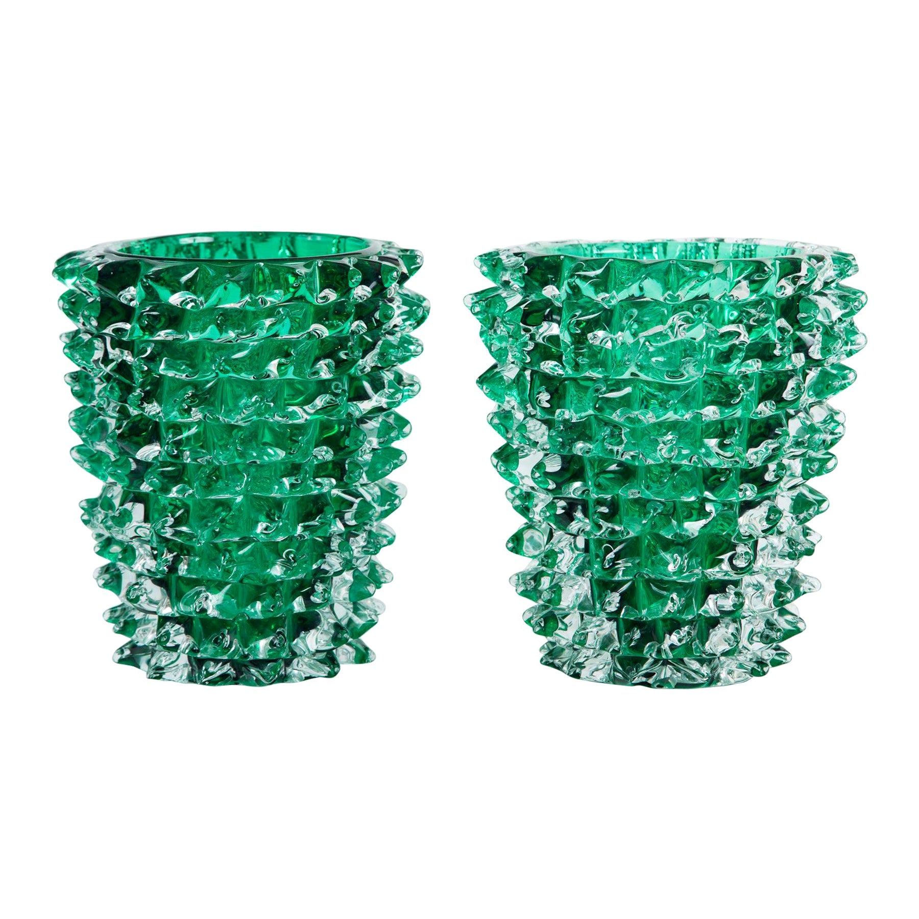 Paolo Crepax - Vase en verre de Murano vert en vente