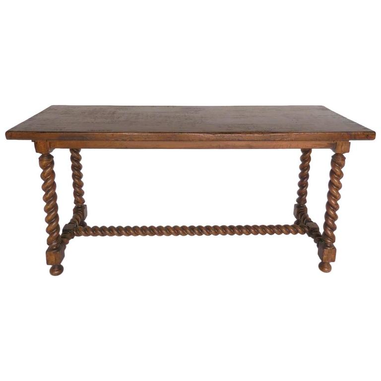 Custom Mahogany Wood Barley Twist Console For At 1stdibs Custom Mahogany Wood Barley Twist Console For