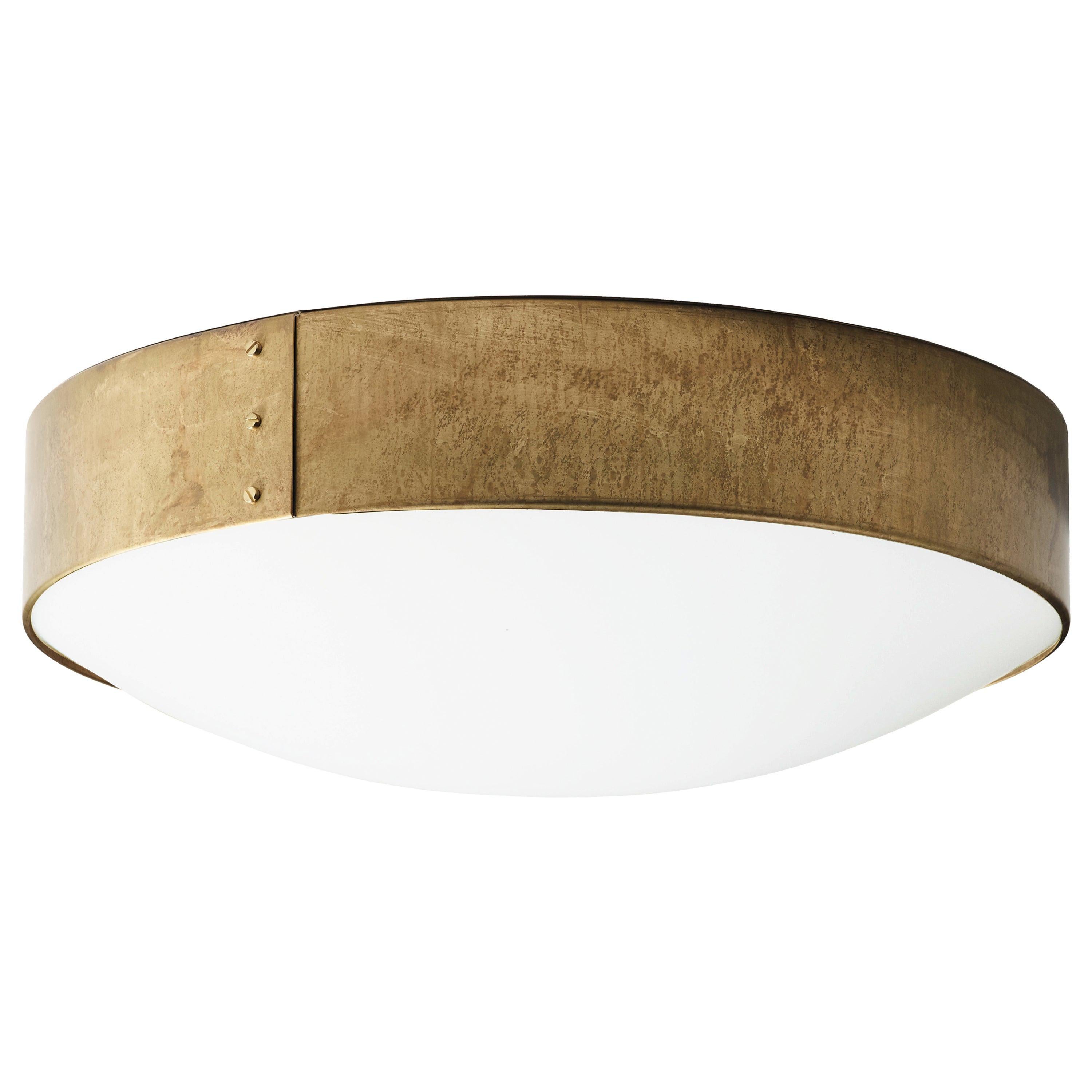 Konsthantverk Svep Small Raw Brass Ceiling Lamp