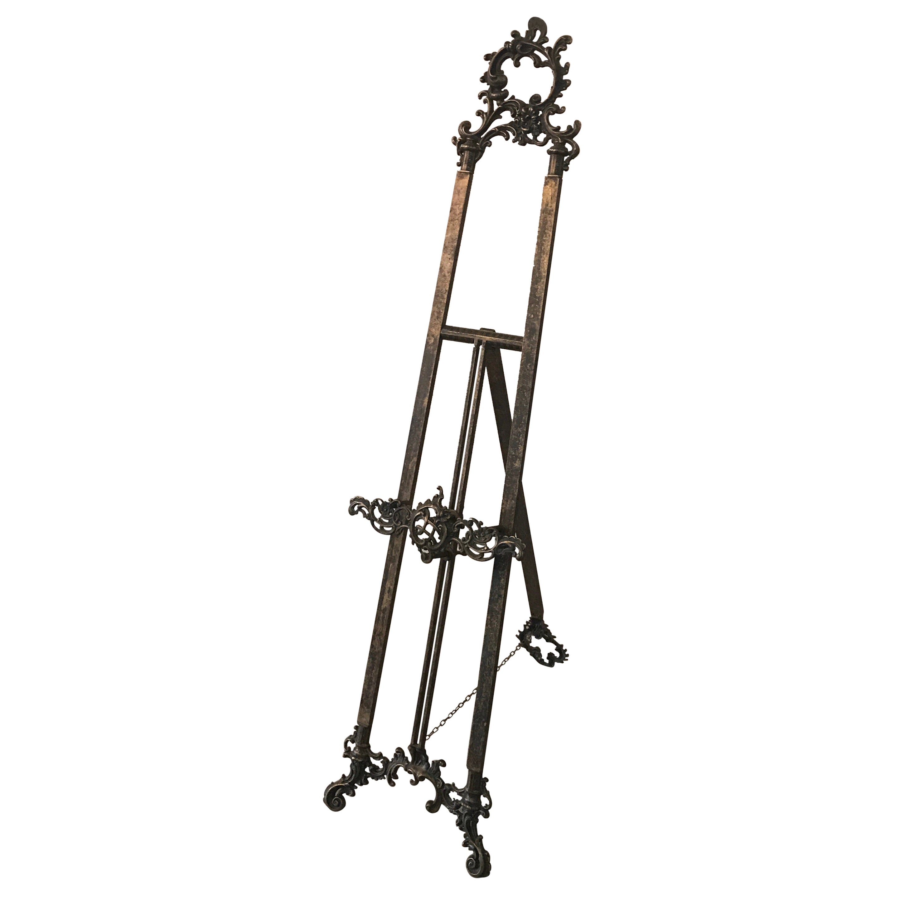 Gilded Italian Metal Easel For Sale at 1stDibs