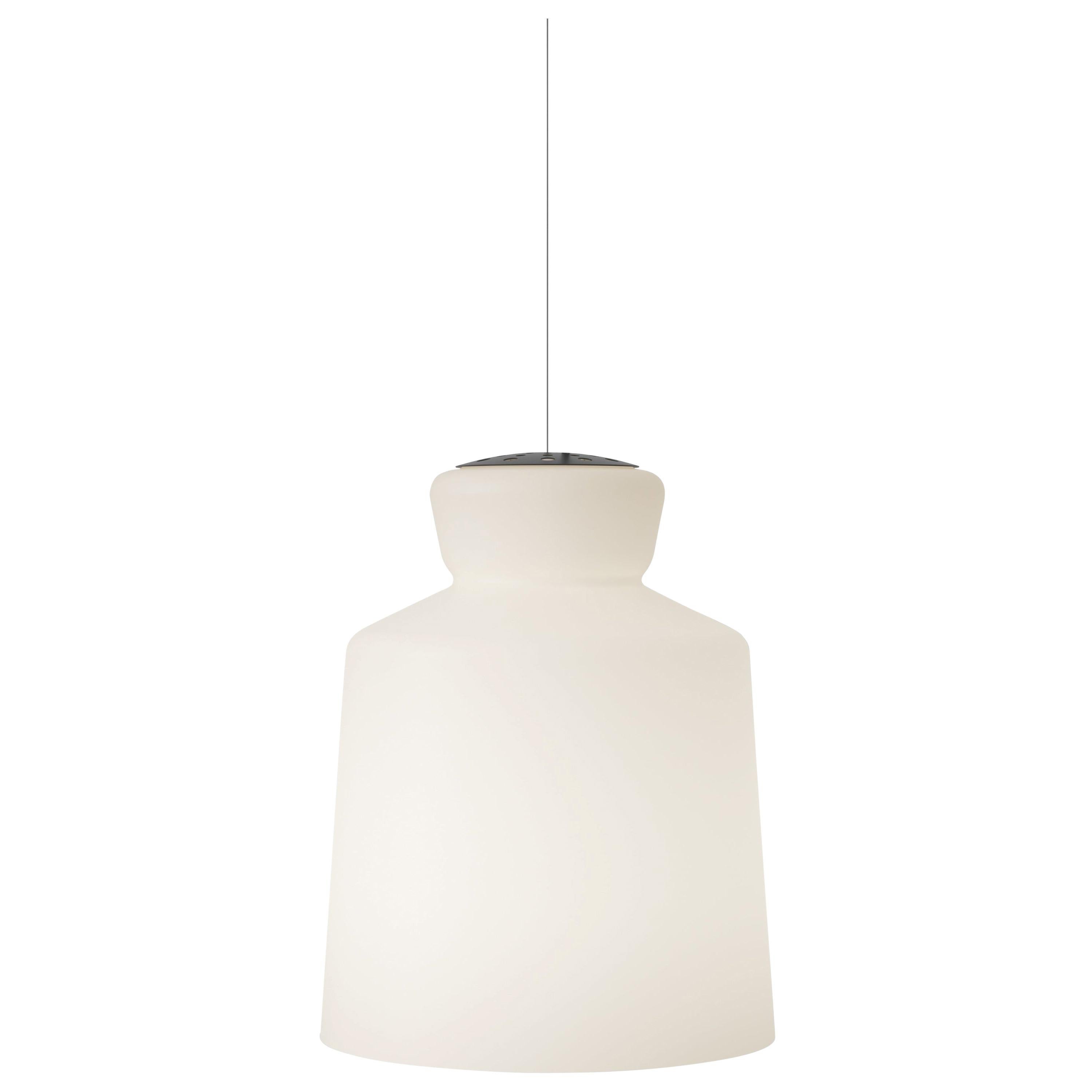 Large 'SB Cinquantotto' Opaline Glass Pendant Light by Santi-Borachia