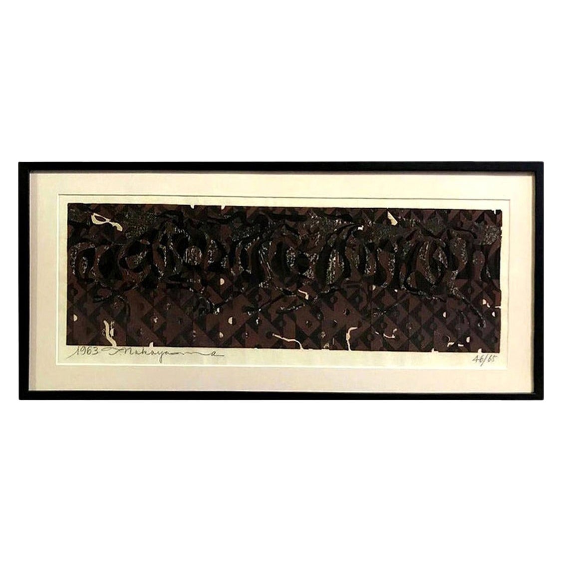 Tadashi Nakayama Signed Limited Edition Japanese Woodblock Print Herd of Horses