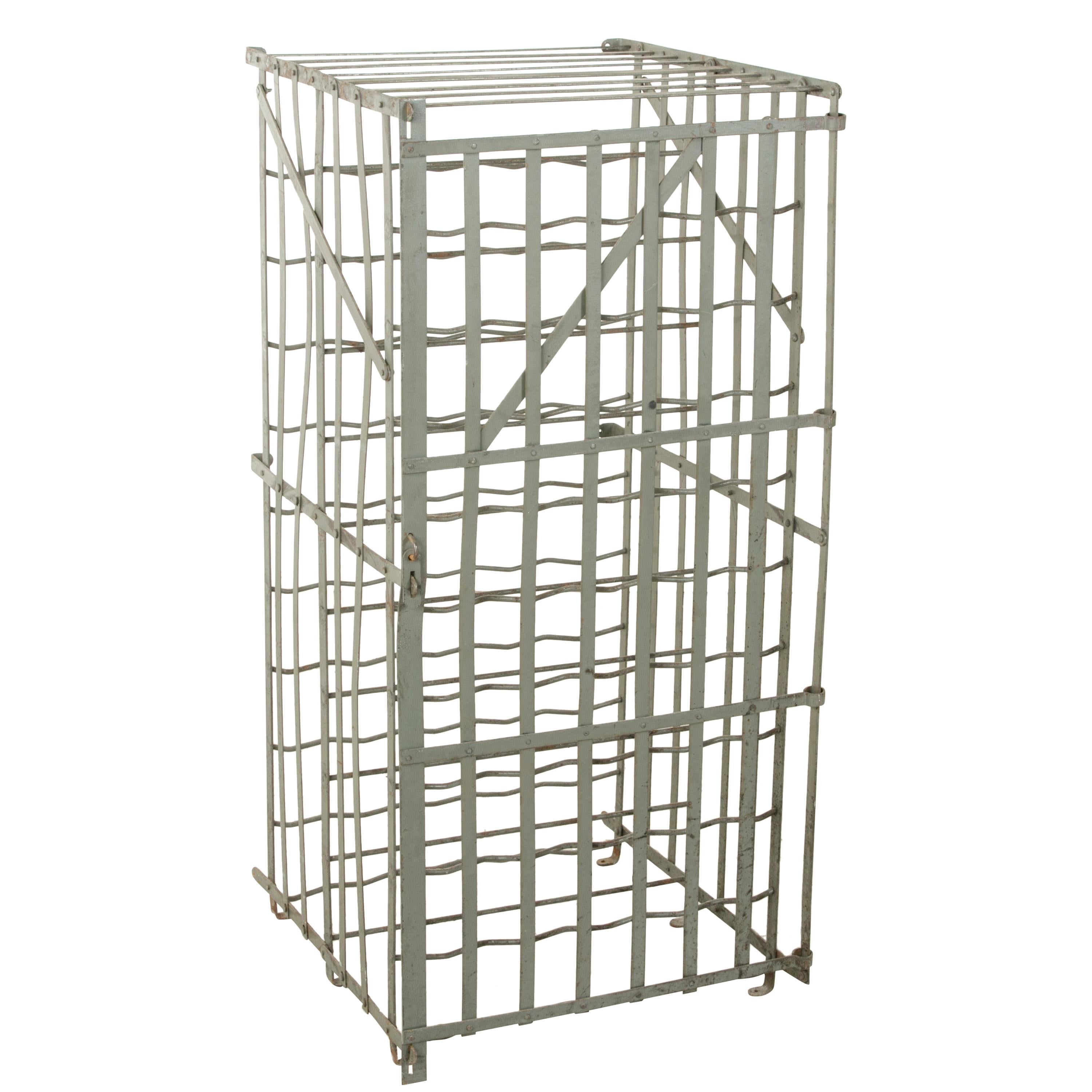 Early 20th Century French Riveted Iron Wine Cage