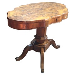 Italy 18th Century Regency Walnut Briar Root Oval Table
