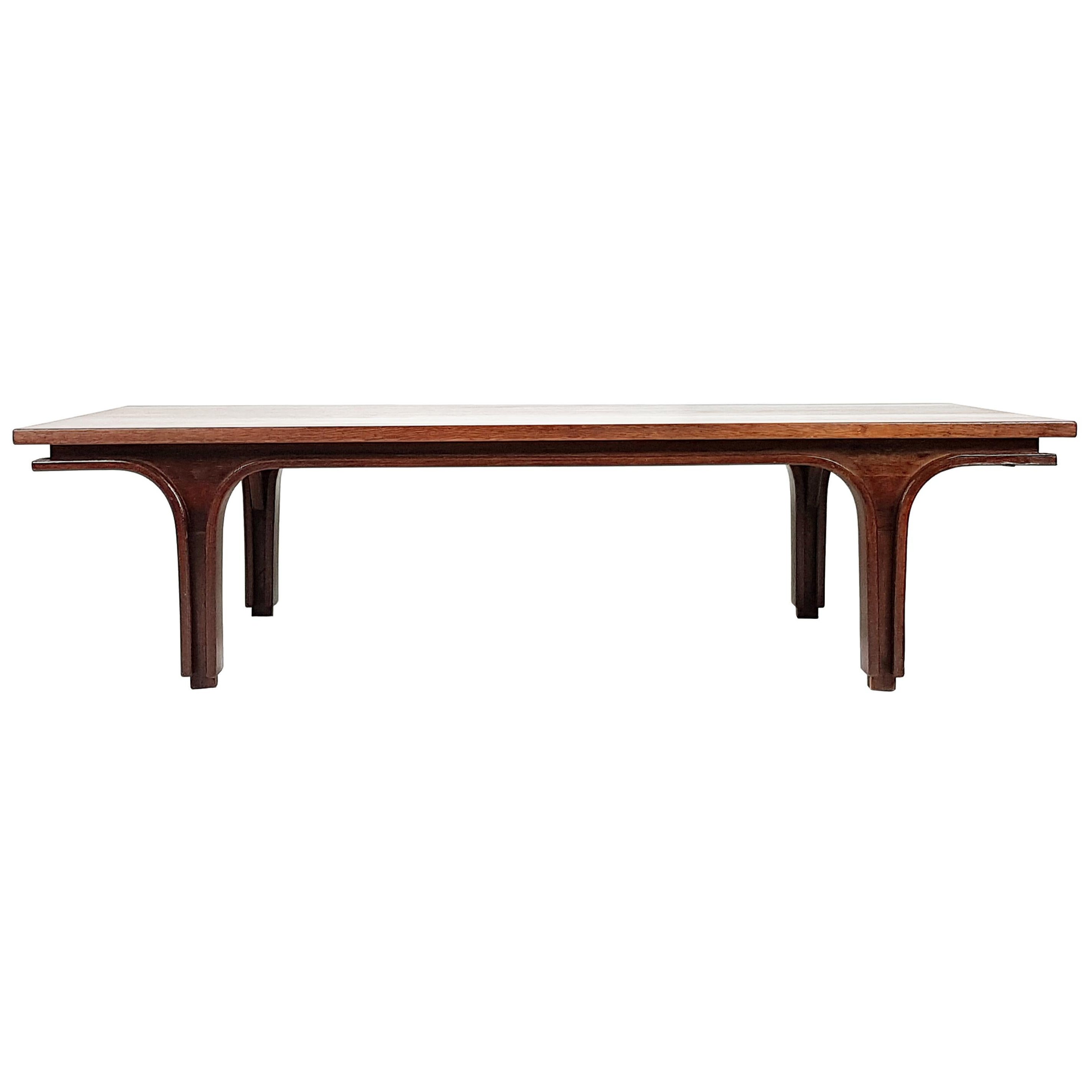 Italian Stained Wooden 1960s Coffee Table by Gianfranco Frattini for Bernini